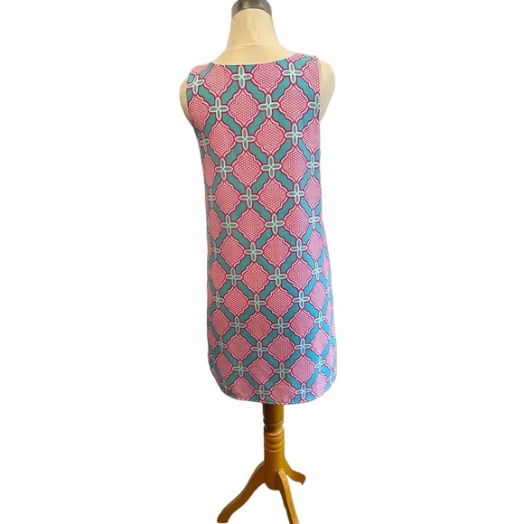 Newbury Kustom pink turquoise print dress Small - Picture 2 of 7